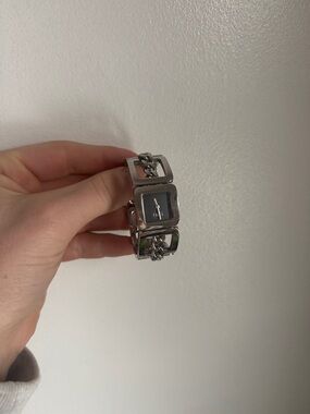 Dolce & Gabbana Silver Link Bracelet Watch with Black Dial